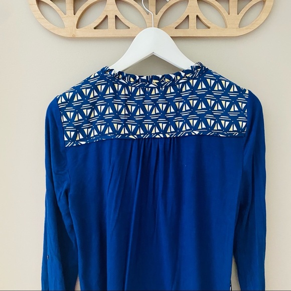 Meadow Rue by Anthro. Evella Blouse Blue Sz Medium - Picture 6 of 8